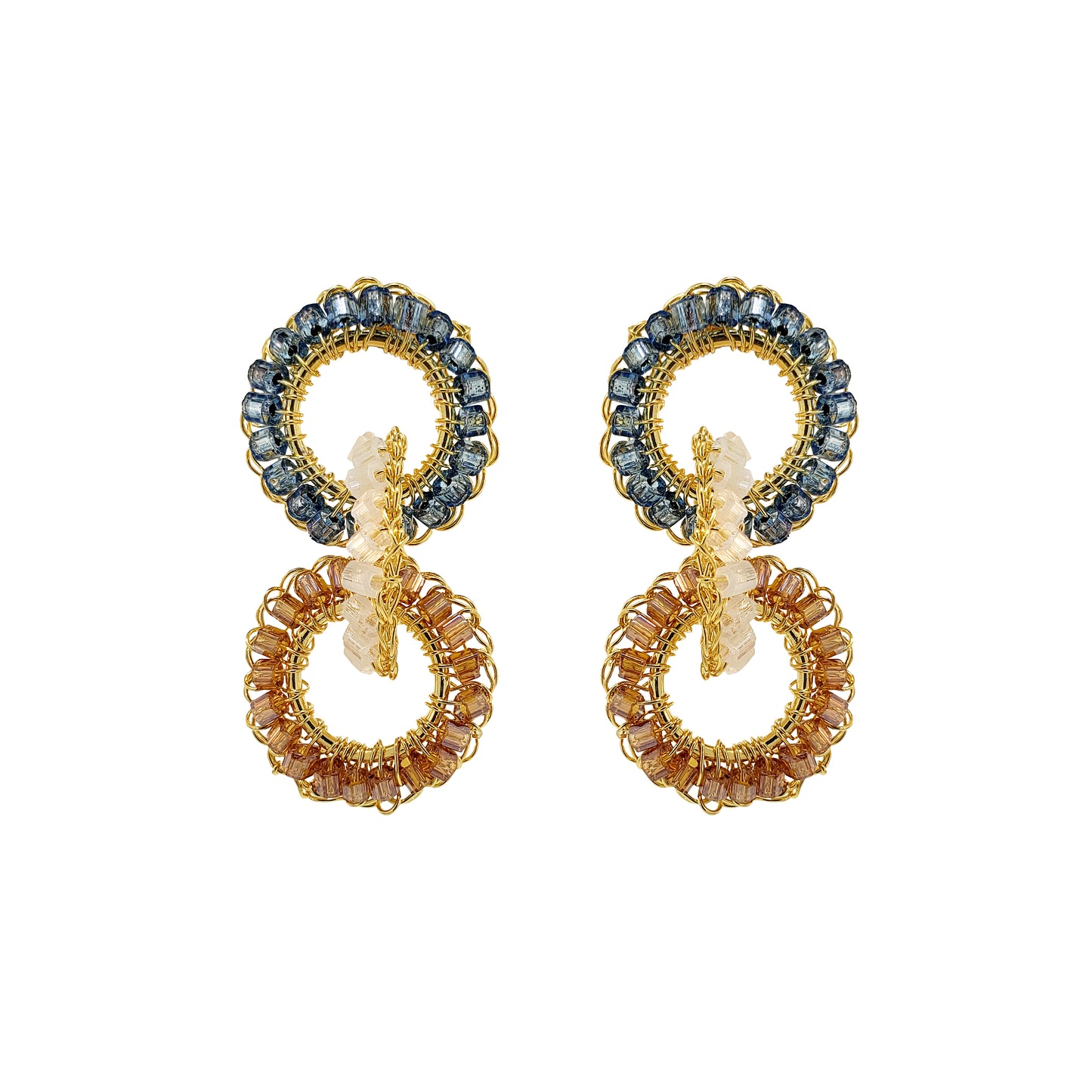 Seafoam Blue Mix Lola Handmade Crochet Earrings