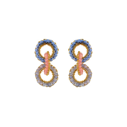 Soft Pink & Blue Mix Lola Handmade Crochet Earrings