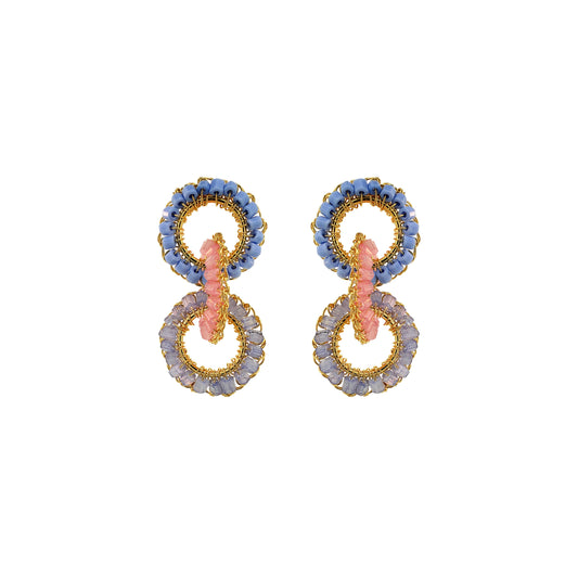 Soft Pink & Blue Mix Lola Handmade Crochet Earrings