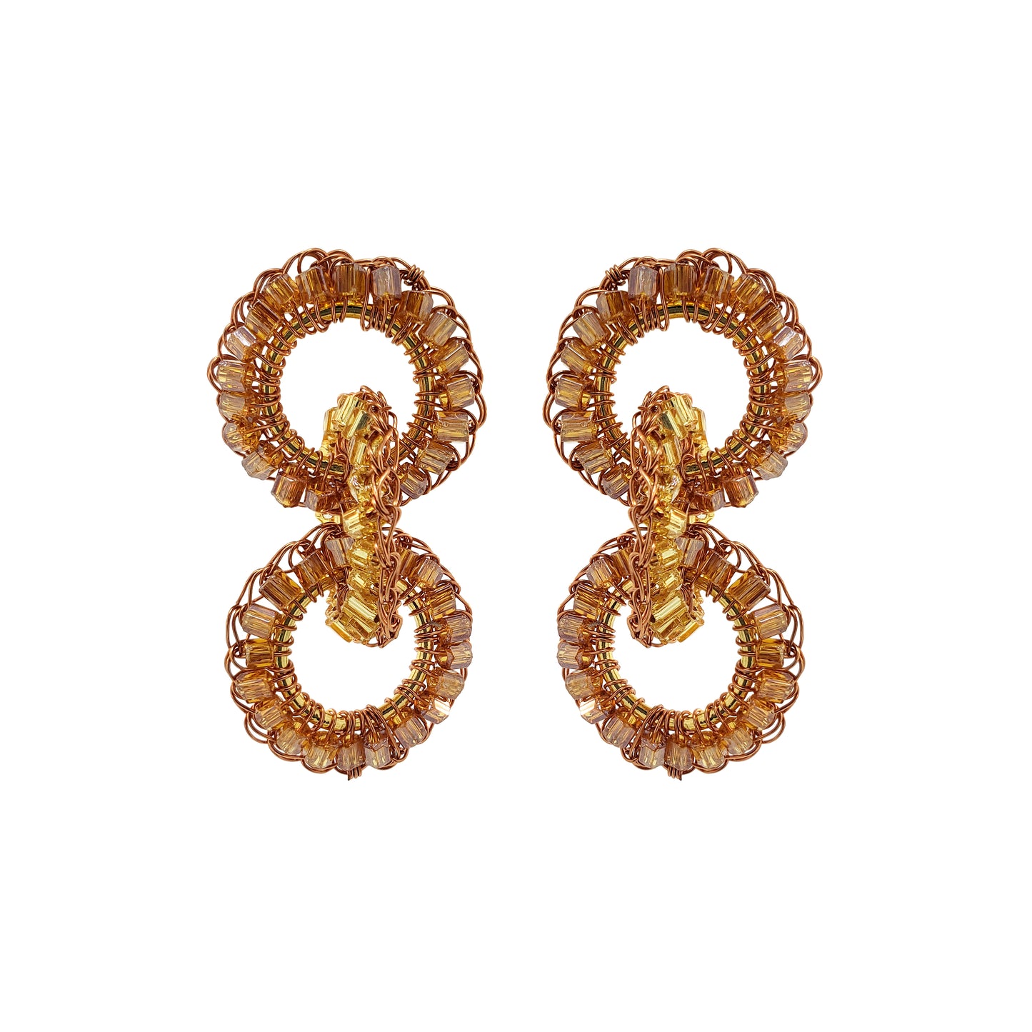 Bronze Amber Mix Lola Handmade Crochet Earrings