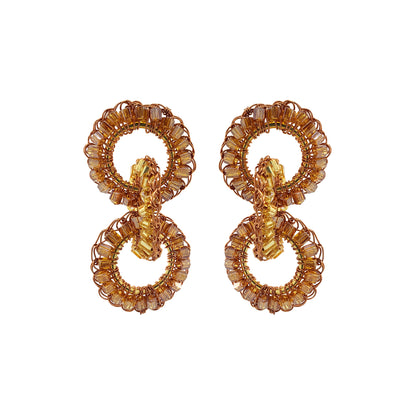 Bronze Amber Mix Lola Handmade Crochet Earrings