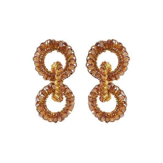 Bronze Amber Mix Lola Handmade Crochet Earrings