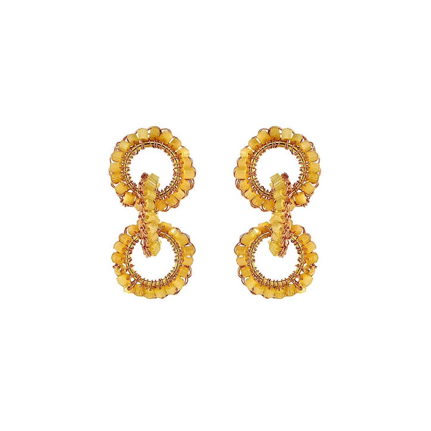 Butter Yellow Mix Lola Handmade Crochet Earrings