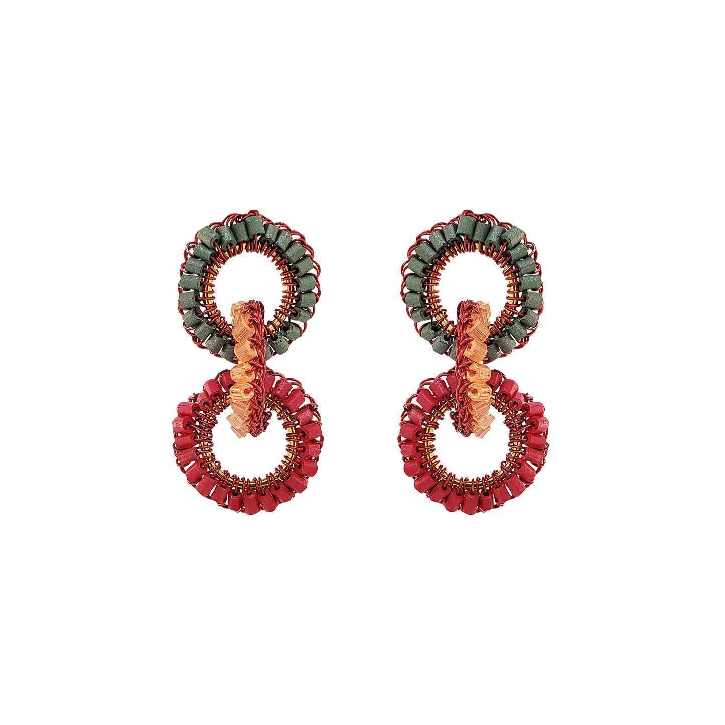 Sunset Coral Mix Lola Handmade Crochet Earrings