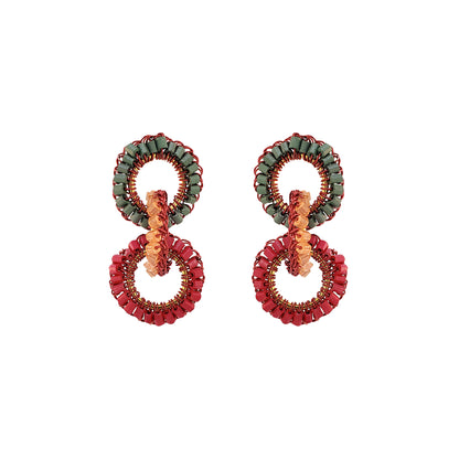 Sunset Coral Mix Lola Handmade Crochet Earrings