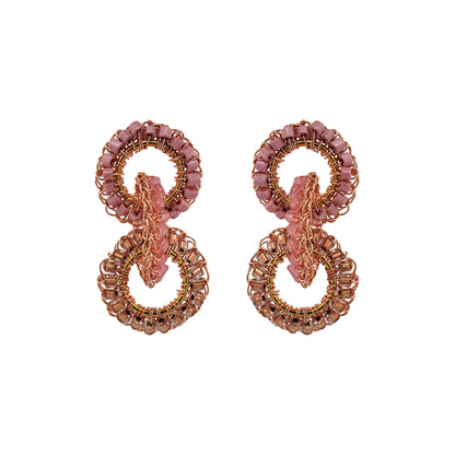 Rose Quartz Mix Lola Handmade Crochet Earrings