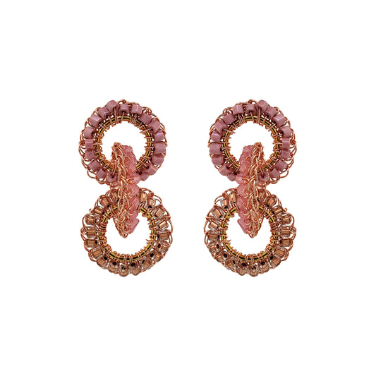 Rose Quartz Mix Lola Handmade Crochet Earrings