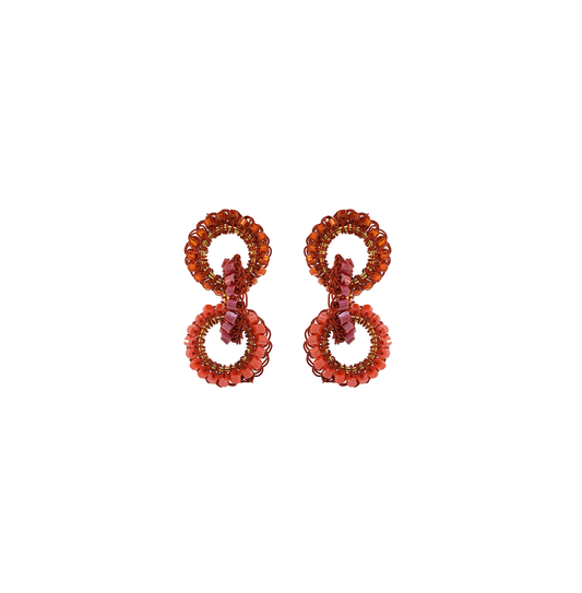 Coral Red Mix Lola Handmade Crochet Earrings