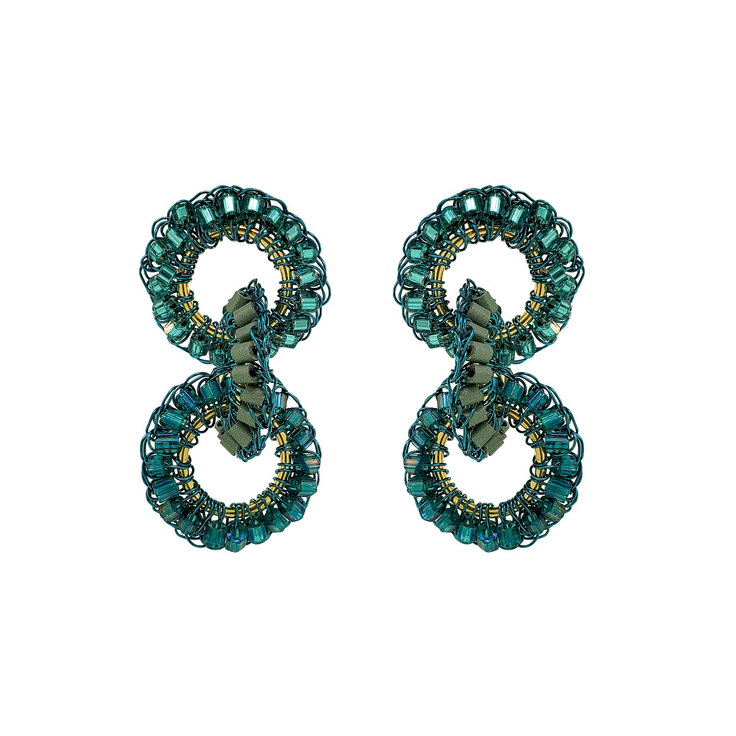 Teal Mix Lola Handmade Crochet Earrings