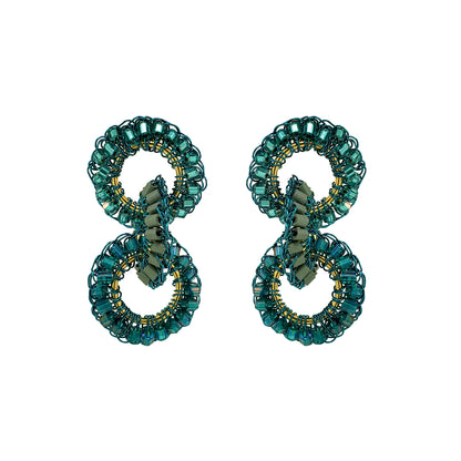 Teal Mix Lola Handmade Crochet Earrings