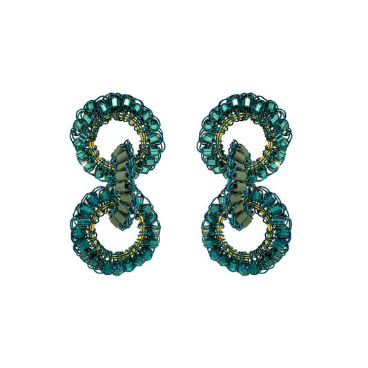 Teal Mix Lola Handmade Crochet Earrings