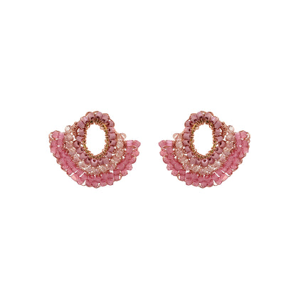 Rose Quartz Mix Hailee Handmade Crochet Earrings