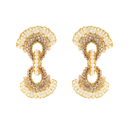 White Howlite Mix Hannah Handmade Crochet Earrings