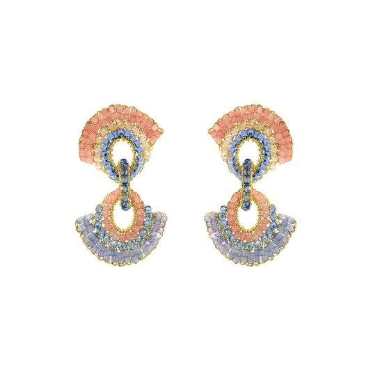 Soft Pink & Blue Mix Hannah Handmade Crochet Earrings