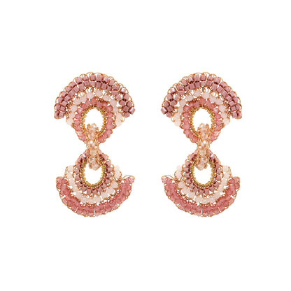 Rose Quartz Mix Hannah Handmade Crochet Earrings