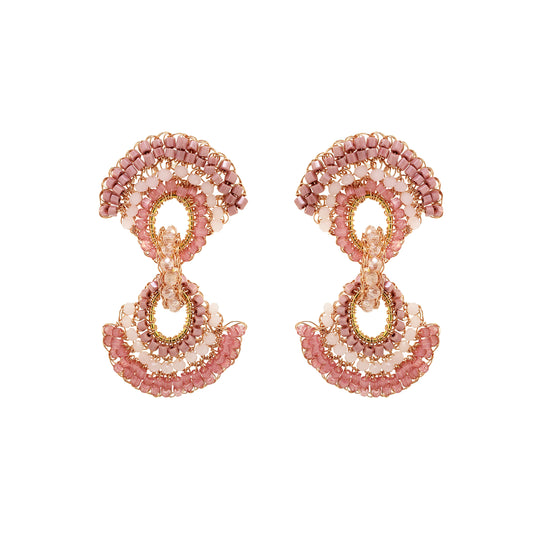 Rose Quartz Mix Hannah Handmade Crochet Earrings