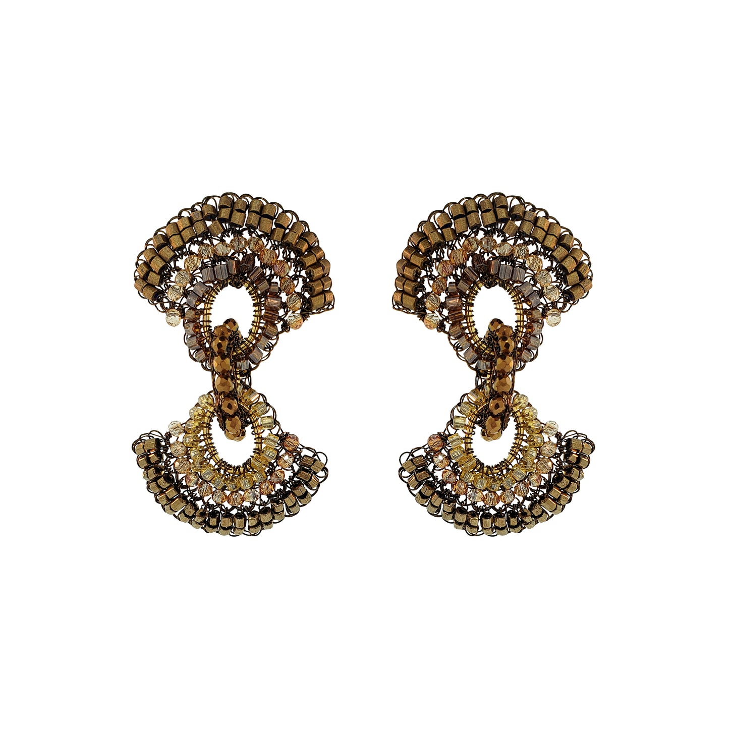 Sepia Mix Hannah Handmade Crochet Earrings