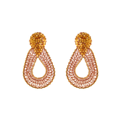 Butter Yellow Mix Petal Handmade Crochet Earrings
