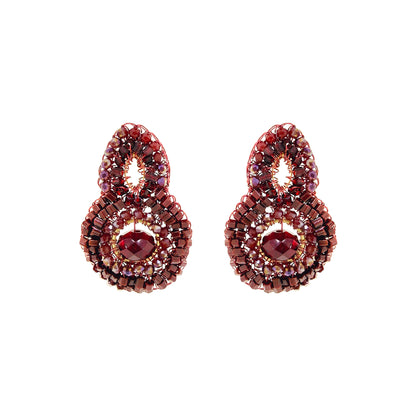 Burgundy Mix Billie Trio Handmade Crochet Earrings