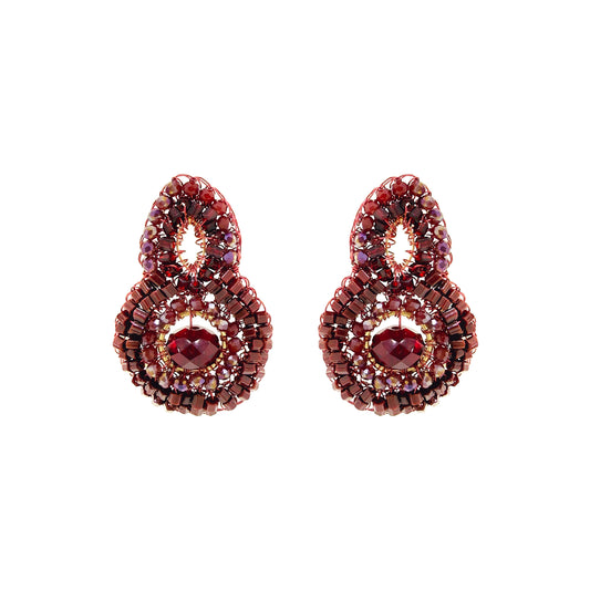 Burgundy Mix Billie Trio Handmade Crochet Earrings