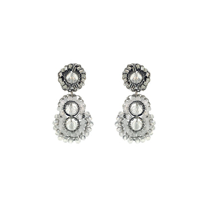 Silver Mix Olympia Mini Handmade Crochet Earrings