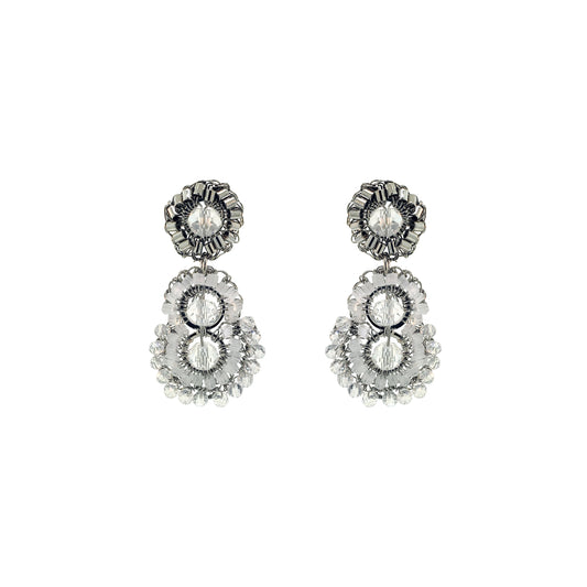Silver Mix Olympia Mini Handmade Crochet Earrings