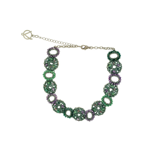 Neon Turquoise Mix Moira Choker Handmade Necklace