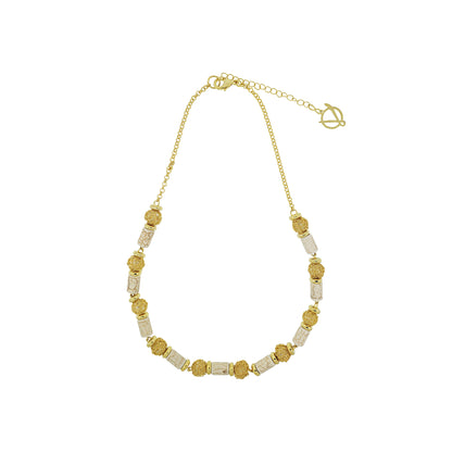 White Howlite Mix Nara Handmade Crochet Necklace
