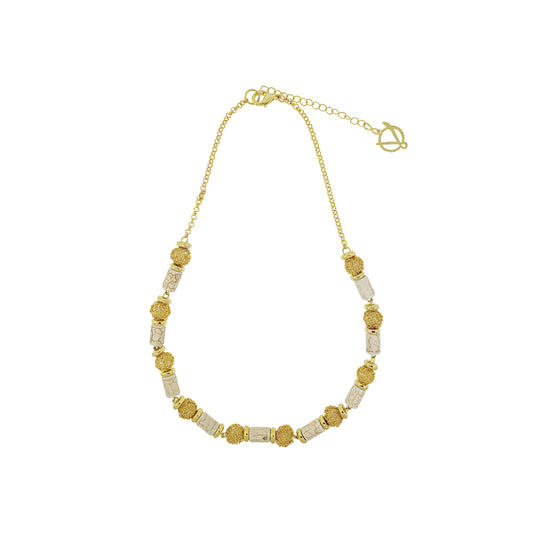 White Howlite Mix Nara Handmade Crochet Necklace