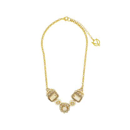 White Howlite Mix Nara Maxi Handmade Crochet Necklace