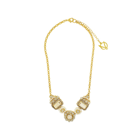 White Howlite Mix Nara Maxi Handmade Crochet Necklace