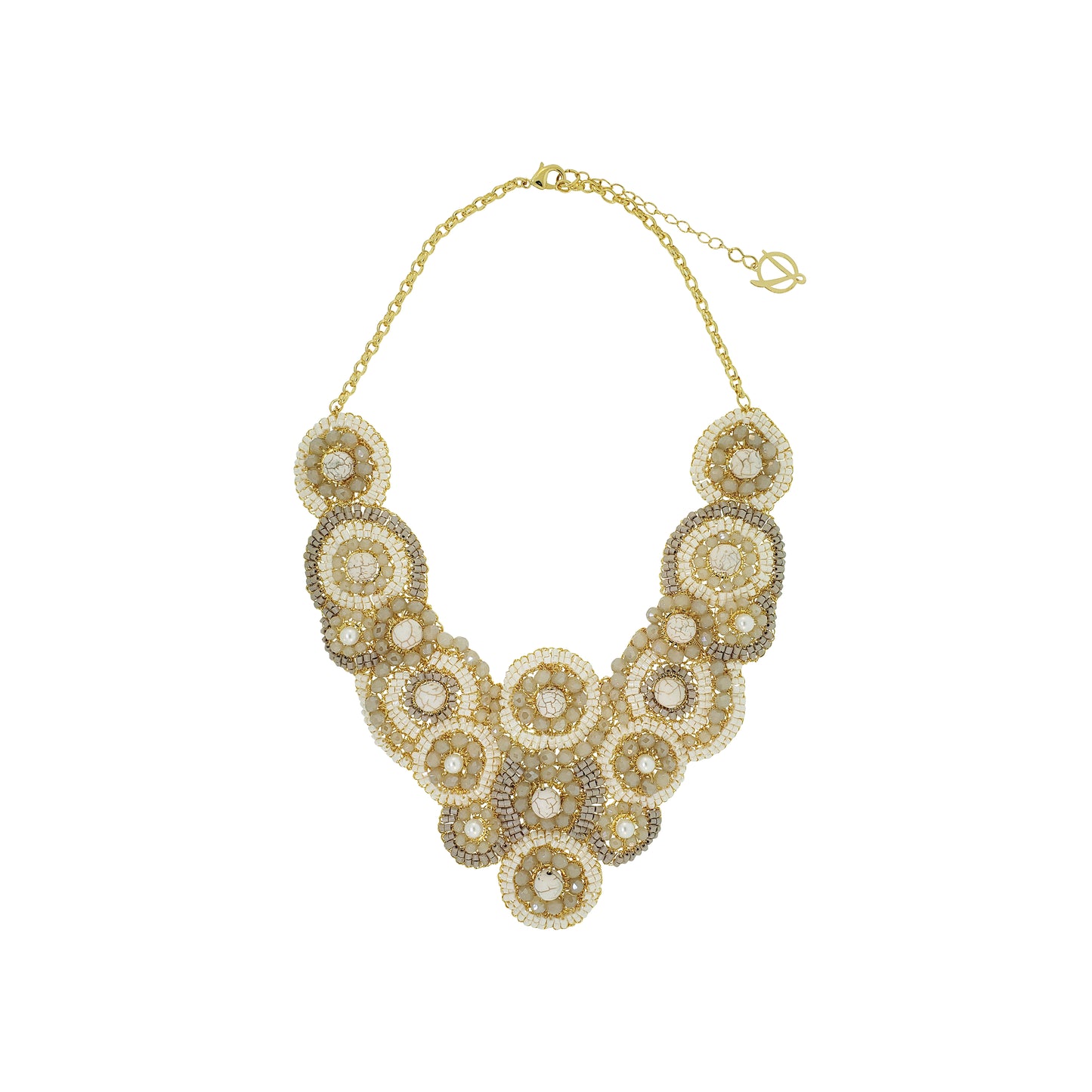 White Howlite Mix Elara Maxi Handmade Crochet Necklace