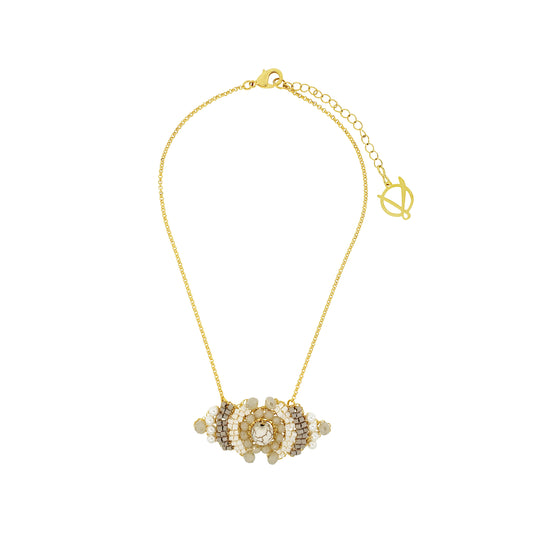 White Howlite Mix Mina Handmade Crochet Necklace