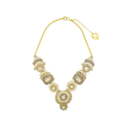 White Howlite Mix Elara Handmade Crochet Necklace