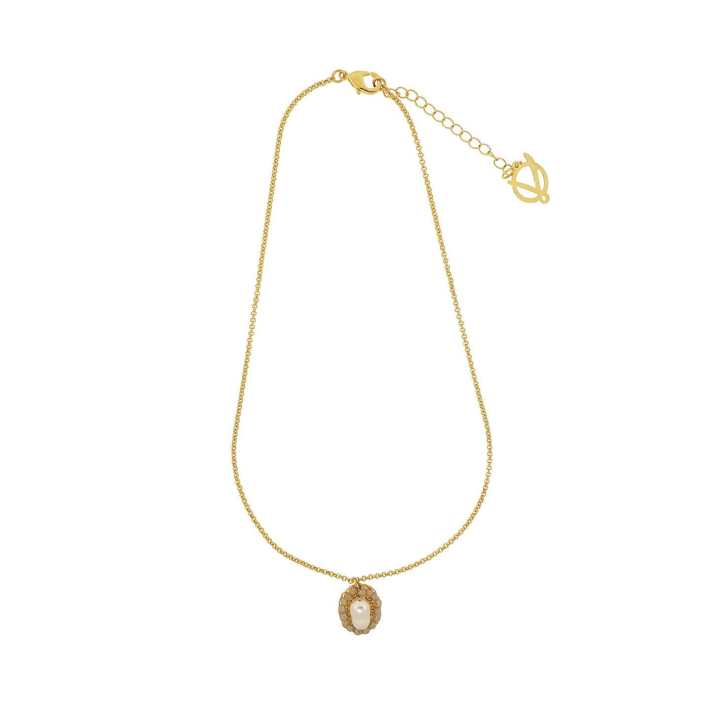 White Howlite Mix Nyla Mini Handmade Crochet Necklace