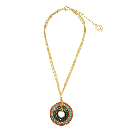 Multicolor & Gold Loki Handmade Crochet Necklace