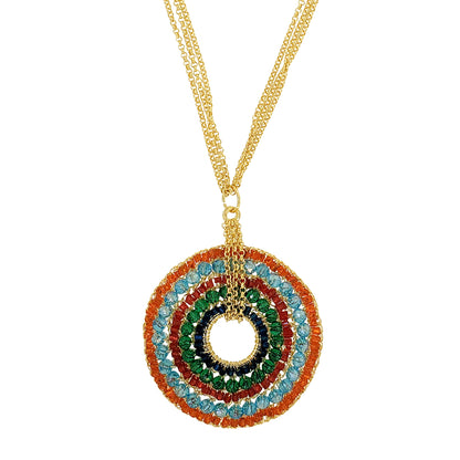 Multicolor & Gold Loki Handmade Crochet Necklace