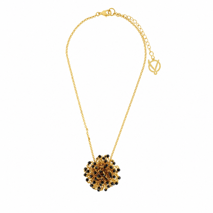 Black & Gold Sprinkle Handmade Crochet Necklace