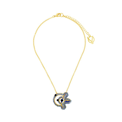 Sky Blue Mix Solara Circle Handmade Necklace