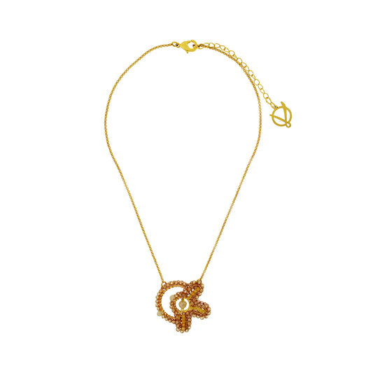 Butter Yellow Mix Solara Circle Handmade Necklace