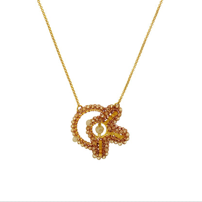 Butter Yellow Mix Solara Circle Handmade Necklace