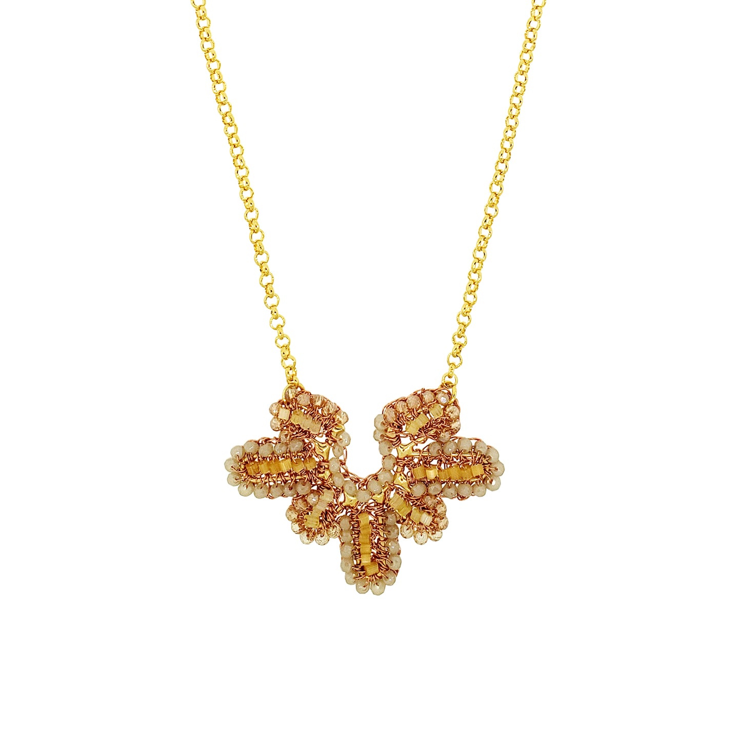 Butter Yellow Mix Solara Pendant Handmade Necklace