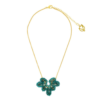 Teal Mix Solara Pendant Handmade Necklace