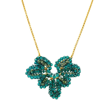 Teal Mix Solara Pendant Handmade Necklace