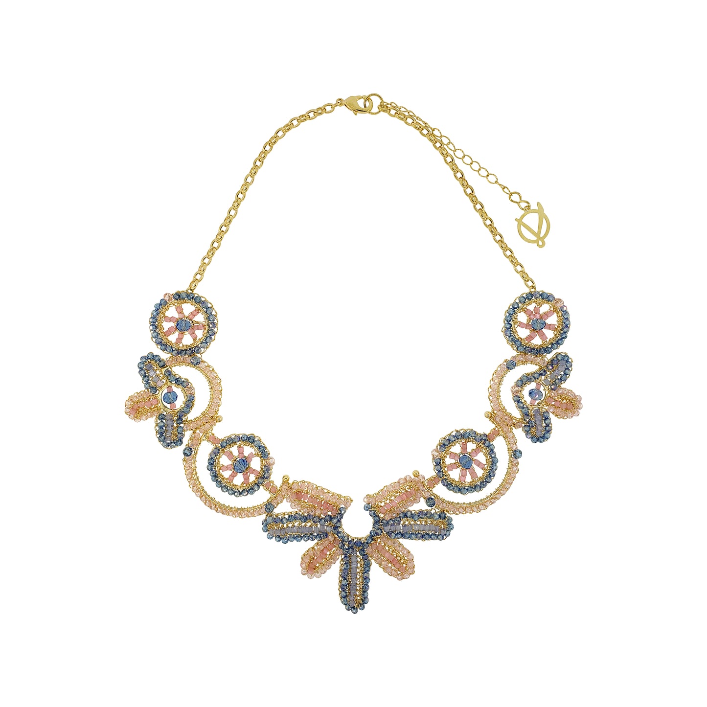 Soft Pink & Blue Mix Solara Maxi Handmade Necklace