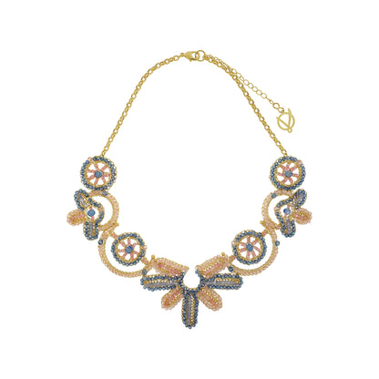 Soft Pink & Blue Mix Solara Maxi Handmade Necklace