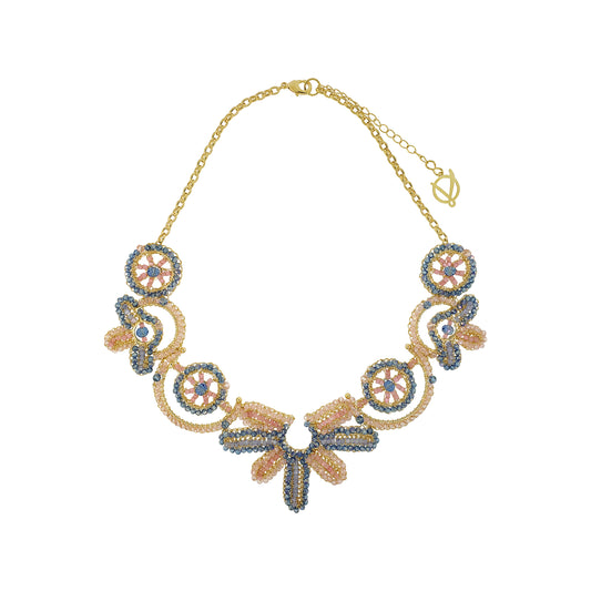 Soft Pink & Blue Mix Solara Maxi Handmade Necklace