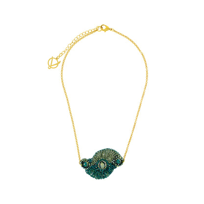 Teal Mix Aura Handmade Necklace