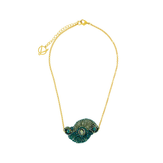 Teal Mix Aura Handmade Necklace