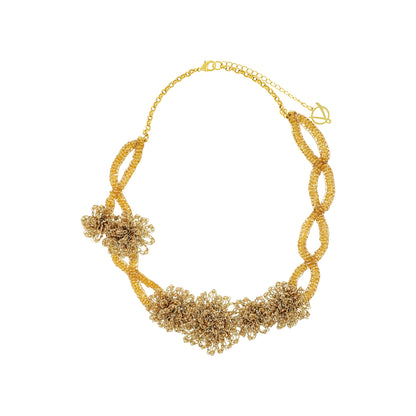 Vintage Gold Mix Sprinkle Maxi Handmade Crochet Necklace